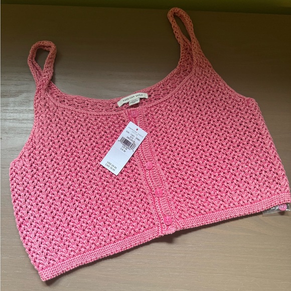 American Eagle Outfitters Tops - American Eagle Pink Knitted Crop Top